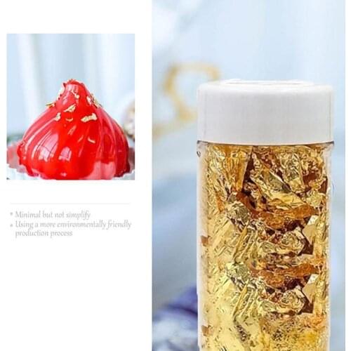 1PCS Genuine Gold Leaf Schabin Flakes 2g 24K Gold Decorative Dishes Chef Art Chocolate Tools Decorating Cake R2V5