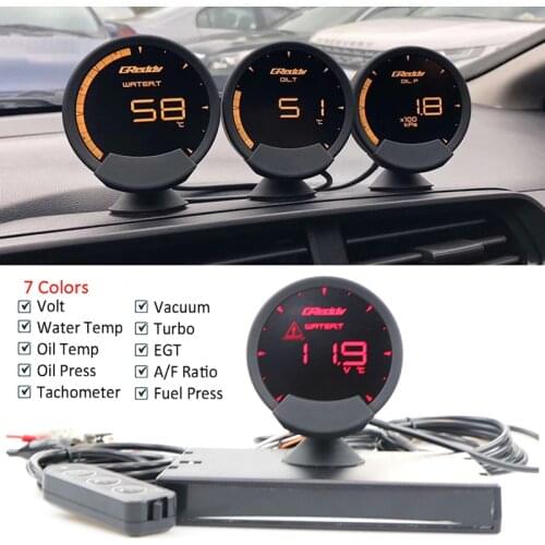 Obd Meter Lcd 74mm Turbo Speed Volts Water Oil Temp Fuel Pressure Rpm Air Fuel Ratio With Sensor