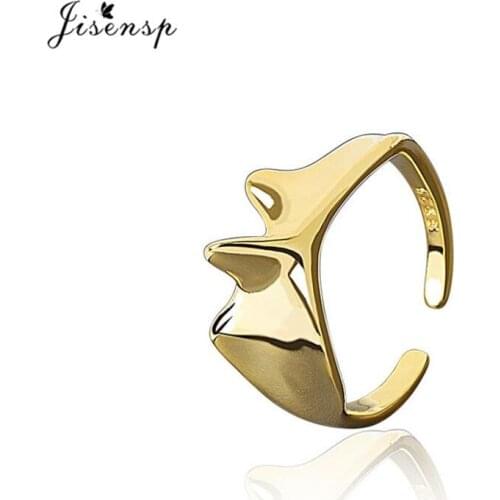 Jisensp Unique Design Bohemian Fashion Sea Wave Finger Rings Irregular Opening Cocktail Rings for Women Men Everyday Jewelry