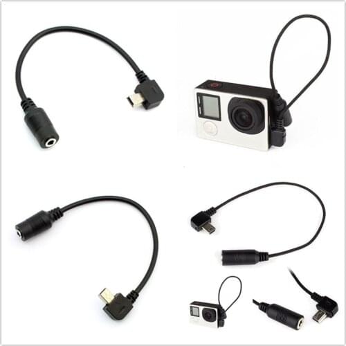 For GoPro Hero 3 3+ 4 Microphone Adapter Cable Digital Camera Cable Mini USB to 3.5mm Microphone Mic Adapter Transfer Cable Wire