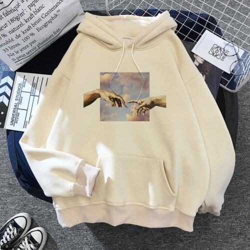 Korean Style Kawaii Womens Streetwear Sweatshirts Michelangelo Hoodies Women Aesthetic Hooded vintage Oversize Pullovers Warm