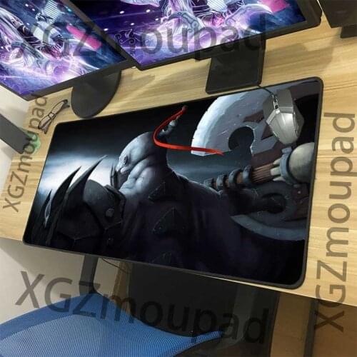 XGZ Large Gaming Mouse Pad Black Lock Edge PC Laptop Custom HD Noxus Table Mat Rubber Non-slip Washable Carpet 900x400/600x300
