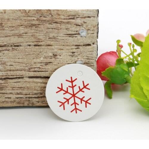 Cute Gift Tags print snow Handmade Price Tags 3.5cm 100pcs/lot Bags Baking Packing Labels for DIY Flower Cosmetics Jewelry