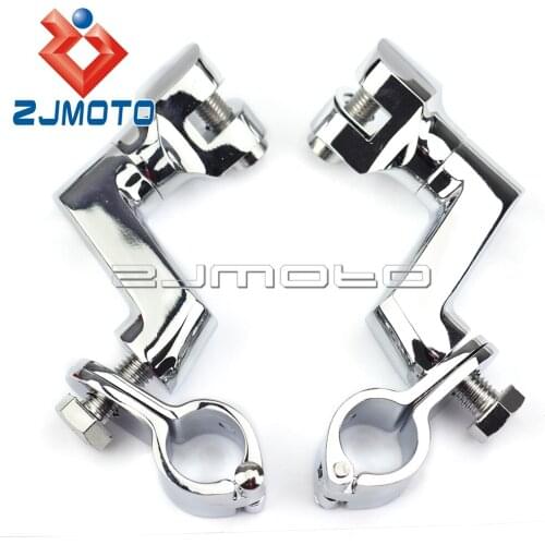 Chrome Alloy Motorcycle 1 Inch Engine Guard Footpeg Clamps Foot Rests Footpegs Mounts For Harley Honda Bobber Chopper