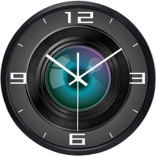 Camera Lens Printed Acrylic Wall Clock Photography Zoom Color Photo ISO Exposure Personalized Modern Wall Watch Cameraman Gift