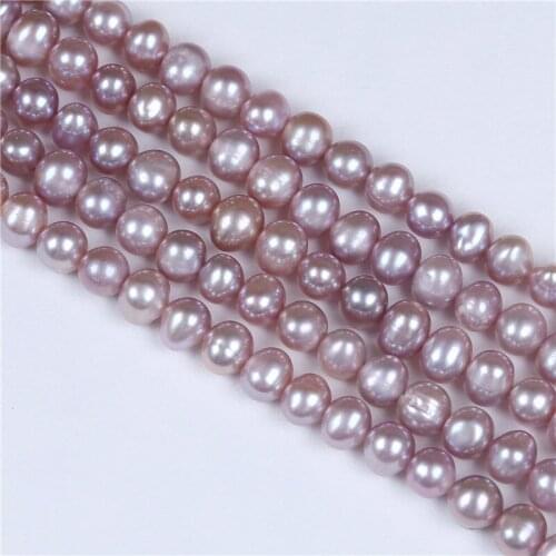 6-7mm A Grade Loose real freshwater pearl full drilled pearl strand