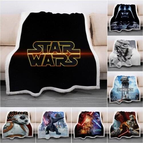 Disney Star Wars Throw Quilt Dormitory Office Nap Air-conditioned Cover Sherpa Blanket Super Comfortable Warm Kids Birthday Gift