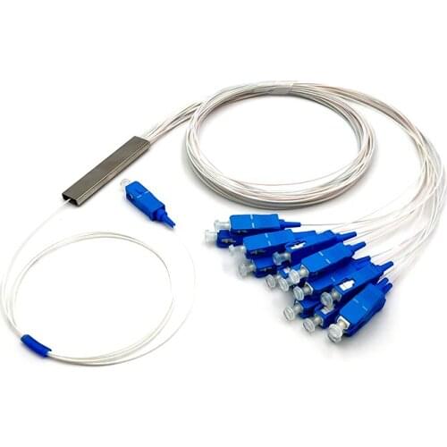 Free Shipping 10 PCS/Lot 1X16 PLC SC/UPC SM 0.9mm PVC 1m FTTH Fiber Optic Splitter Wholesale Price