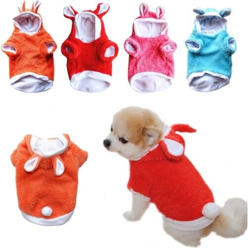 New Pet Coat Pets Dog Cat Clothes Christmas Decoration For Costumes Thick Double Warm Hoodie Rabbit Turned Small Dog Apparel