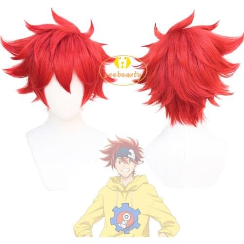 Anime SK8 the Infinity Reki Kyan Cosplay Wig Red Spiky Hair SK Short Heat-resistant Fiber Hair + Wig Cap Unisex Party Wig Adult
