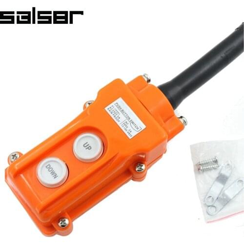Crane Pendant Control Hoist Push Button Switch Plastic Station 2 Ways Up-Down Rainproof AC250V 5A