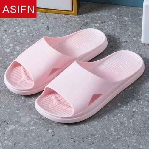 ASIFN 2021 Slippers for Mens Women Home Summer Thick-soled Non-slip Bathroom Bathing Couples Ladies Indoor Slides Sandals