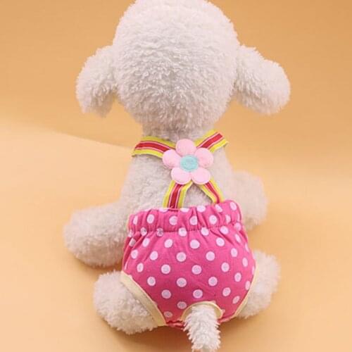 Pet Dog Shorts Diaper Sanitary Physiological Pants Washable Cute Dot Pattern Puppy Short Panties Underwear Pet Care Supplies