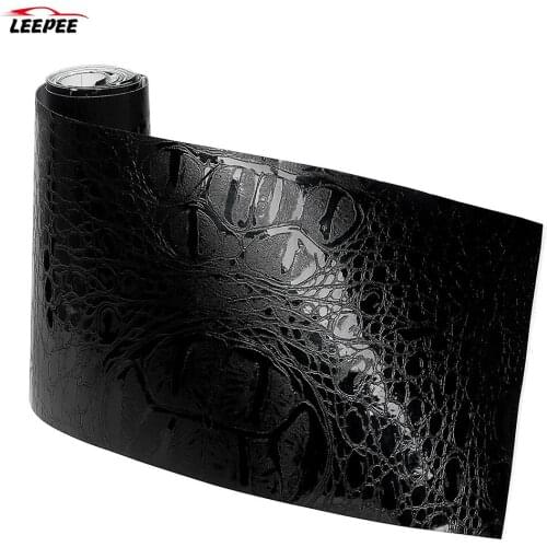 Interior Decoration Simulation Crocodile Leather Texture UV Protected Black Motorcycle Styling Car Sticker Film 150*10cm