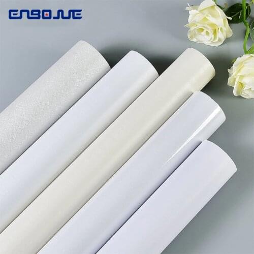 Waterproof Moisture-Proof Wallpaper Self-Adhesive White Decorative Film Closet Door Table Old Furniture Renovation Wall Stickers