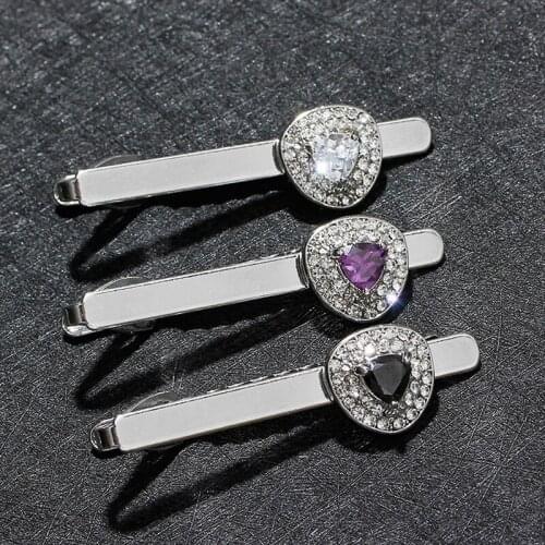 Shirt Tie Clip Wedding Groom Men Rhinestone Jewelry High Quality Business Clips & Cufflinks Cuff Links For Men Gifts