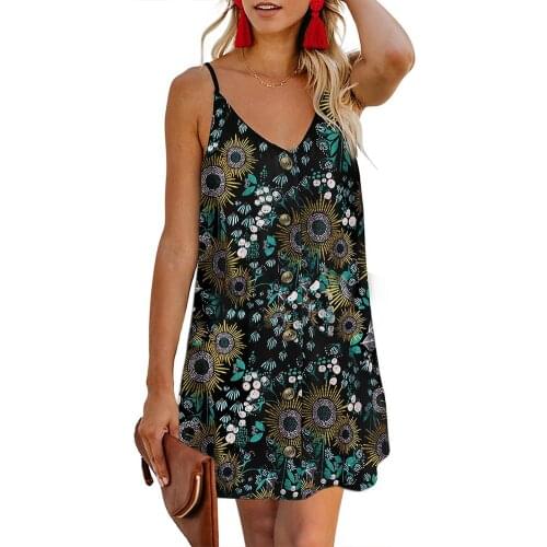 Womens Button Top Sleeveless Shirt Blouse Medium Length Dress Summer Sexy Loose Vacation Dress
