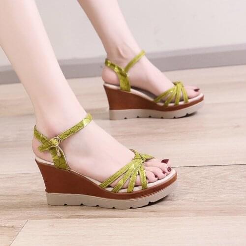Plus Size 32-43 Platform Sandals Women Shoes Summer 2021 Open Head High Heels Wedges Sandals Ladies Casual Beach Sandals
