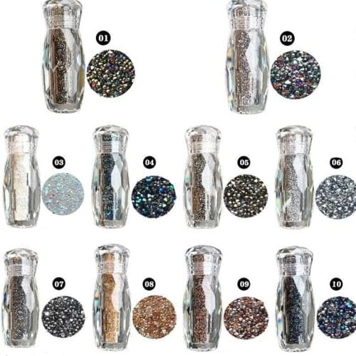 1pcs Nail Bead Rhinestone 10-Color (Colorful,Transparent,Mine Silver......) Micro Beads Diy Nail Tips Art Decoration 0.6mm Beads