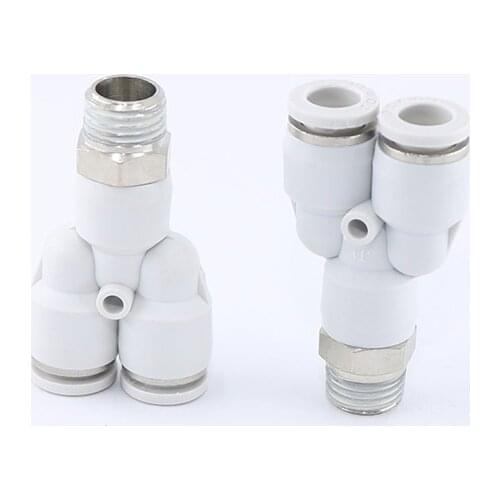 1pcs Air Pneumatic M5 PT to 1/2 Y Shaped Push in Connectors Quick Fittings Y type TEE pipe fitting connector PX4 PX6 PX8 PX10
