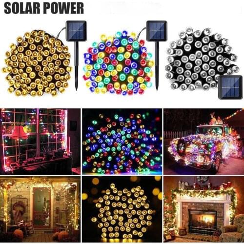 100/200 Led Solar String Light Outdoor Waterproof Garden Decoration 2Mode Christmas Garland Solar Powered Lamp Fairy Strip Light