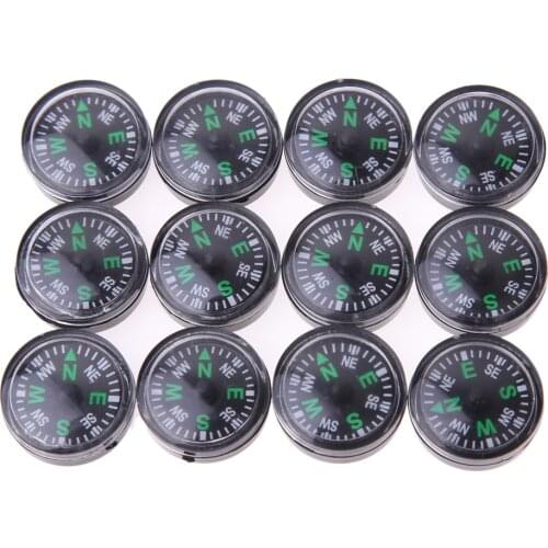 12Pcs/set 20mm Mini Compass For Camping Hiking North Navigation Survival Practical Guider Handheld Pocket Compasses