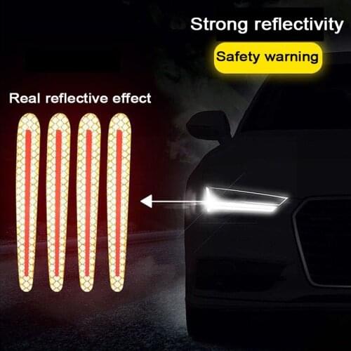 OUIO 4pcs Car Accessories Reflective Door handle Sticker Decal for VW Polo Passat B6 B5 B7 B8 Golf 4 7 5 6 Mk4 Touran T5 Bora T4