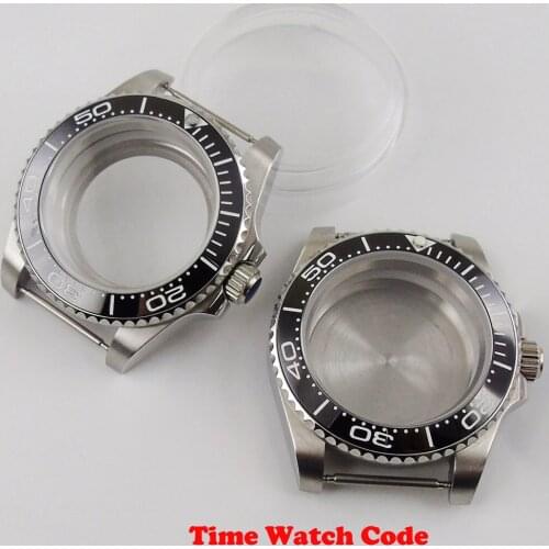 40mm Mens Watch Case Parts fit for NH35 NH36 automatic movement Sapphire glass fully steel ceramic bezel insert brushed case