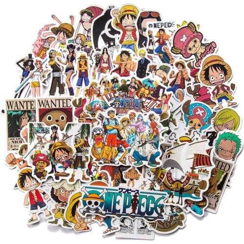 50pcs New One Piece Stickers Trolley Case Stickers Cute Waterproof Skateboard Guitar Graffiti Stickers Car Stickers Stickers