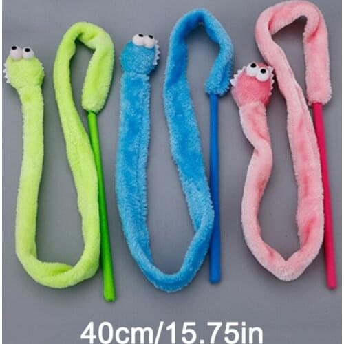 8 Pcs Cat Interactive Cute Carton Anime Snake Teaser Stick Interactive Funny Cat Entertainment Toy for Cats and Kittens
