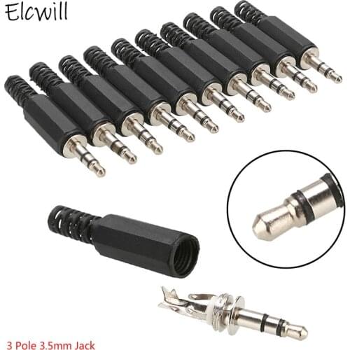 3.5mm Solder Plug DIY Audio Earphone Jack Headphone Speaker Cable Repair Connector Adapter