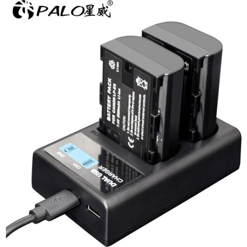 PALO LP E6 camera battery LP-E6 LPE6 LPE6N Battery LCD charger for Canon EOS 5D Mark II III IV 5DSR 6D 60D 60Da 7D 70D 80D
