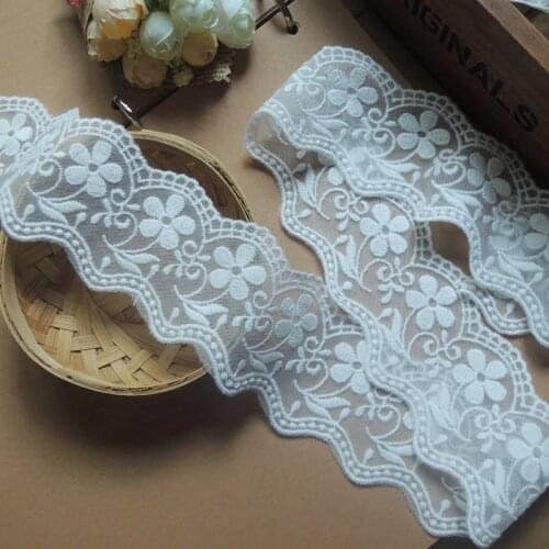 Hand-made DIY cotton lace garment accessories Transform clothes Exquisite White Lace Embroidery Ribbon 5cm