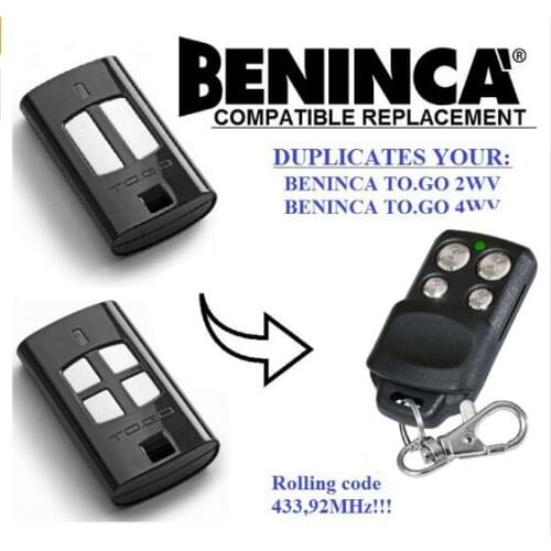 BENINCA TO.GO rolling code compatible remote control beautiful