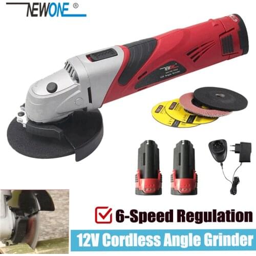 12-Volt 2000mAh Cordless Lithium-ion Angle Grinder Tool 100mm Disc Electric Angler Sander Wheel Grinder Woodworking Buffer Tool