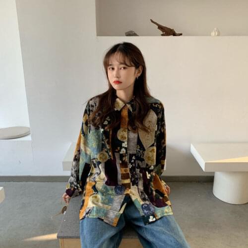 Blouse Women Shirt Fall 2021 Loose Polo Collar Long Sleeve Top Womens Clothing Blusas Mujer De Moda