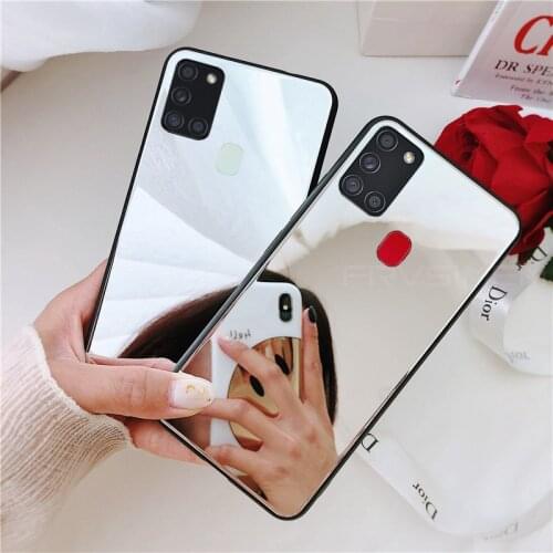 Fashion Makeup Mirror Cover Soft TPU Phone Case for Samsung Galaxy A31 A41 A01 A11 A21S A51 A71 M11 S10 Lite Note 10 Plus S10e