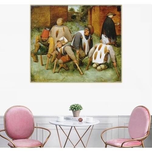 Citon Bruegel Pieter《The Beggars》Canvas Art Oil Painting Famous Artwork Poster Picture Wall Decor Home Interior Decoration