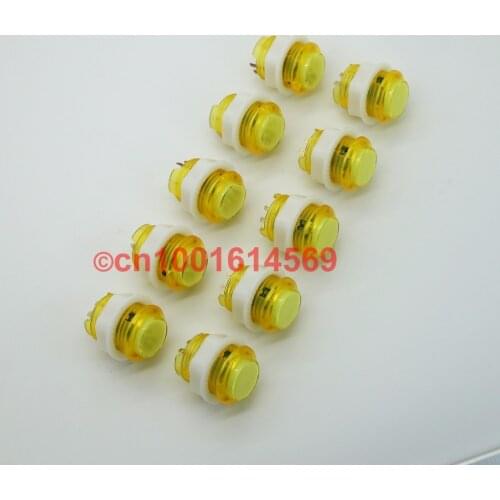 DIY Arcade MAME Game 10Pcs/lot 5V 24mm LED Illuminated Button For Mini Table Top Arcade Machine & Raspberry Retropie 3B - Yellow