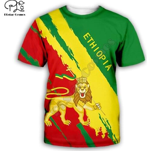 Ethiopia Full 3D full printing fashion t shirt Unisex hip hop style tshirt streetwear casual summer drop shipping