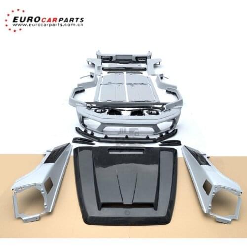 Hot sale g class w464 g500 g63 m style pp and dry carbon fiber material hood front bumper over fender rear bumper door plank