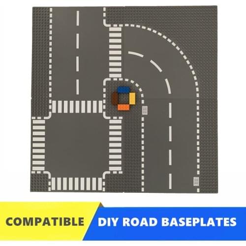 Classic Bricks Baseplates Plastic Construction Toys Building Blocks Compatible City Street Road Base Plates for Kids 25.6*25.6cm
