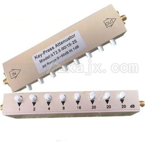 SMA/N Coaxial adjustable attenuator step button 0-90dB adjustable attenuation DC-2.5GHz by DHL or EMS free shipping