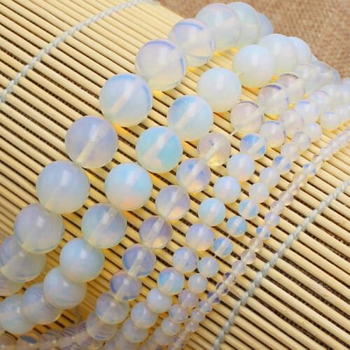 White Opal 4,6,8,10,12,14,16mm Round Beads15"/38cm, For DIY Jewelry making ,We provide mixed wholesale for all items