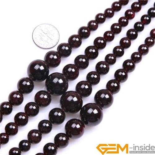 Round Graduated Natural Stone Beads For Jewelry Making (Amethysts Rose Quartzs Aquamarines Garnet ) Strand 15" Wholesale