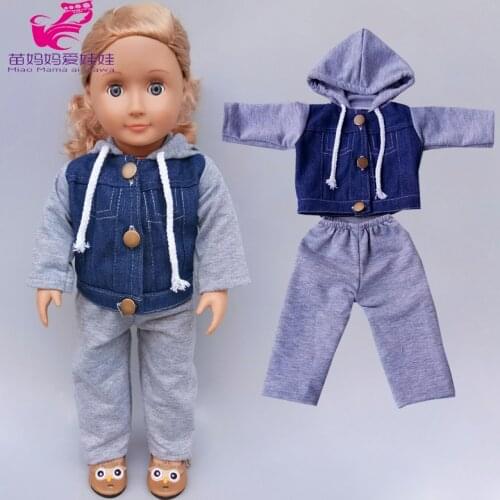 43cm Reborn Baby Doll Boy Clothes Trousers Set for 18" 45cm Og Girl American Doll Clothes Outwear Play Toys Wear
