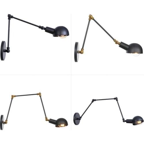 Loft Retro industrial style aisle staircase corridor balcony simple creative restaurant bar iron long arm wall lamps