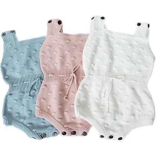 Cute baby rompers boys girls clothes knitting vest sleeveless soft Princess infant jumpsuit
