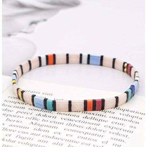 Fashion Trend Bohemian Style Handmade Jewelry Tila Beaded Couple Bracelet Beadwork Jewelry Summer Beach Handmade Gift