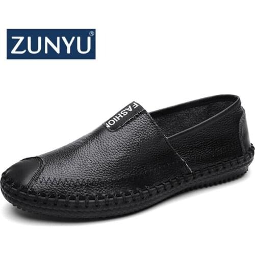 ZUNYU Luxury Brand Spring Summer Breathable Holes Men Shoes Casual Leather Fashion Trendy Men Flats Ankle Shoes Drop Shipping